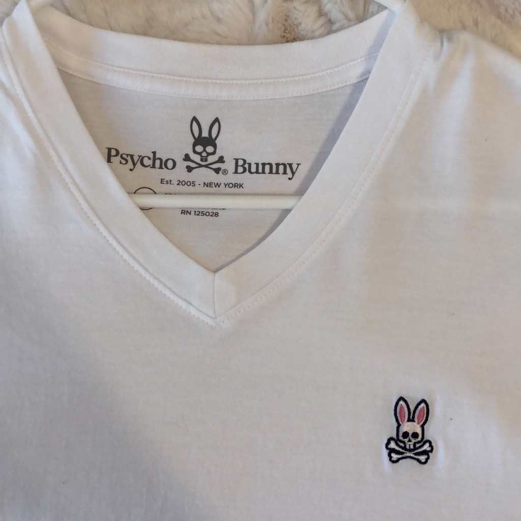 Psycho Bunny White Short Sleeve Shirt 100% Cotton Size 5 Unisex